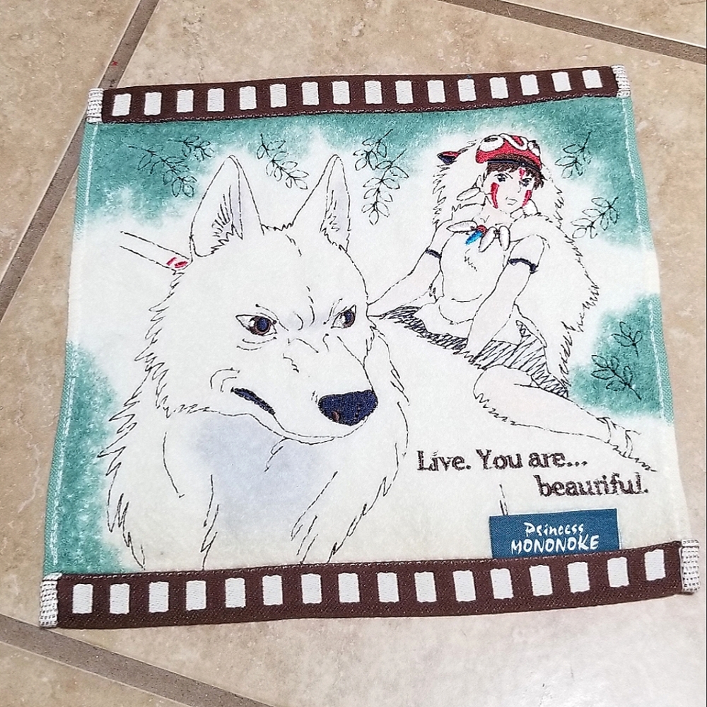 Studio Ghibli Princess Mononoke Film Embroidered Mini Towel